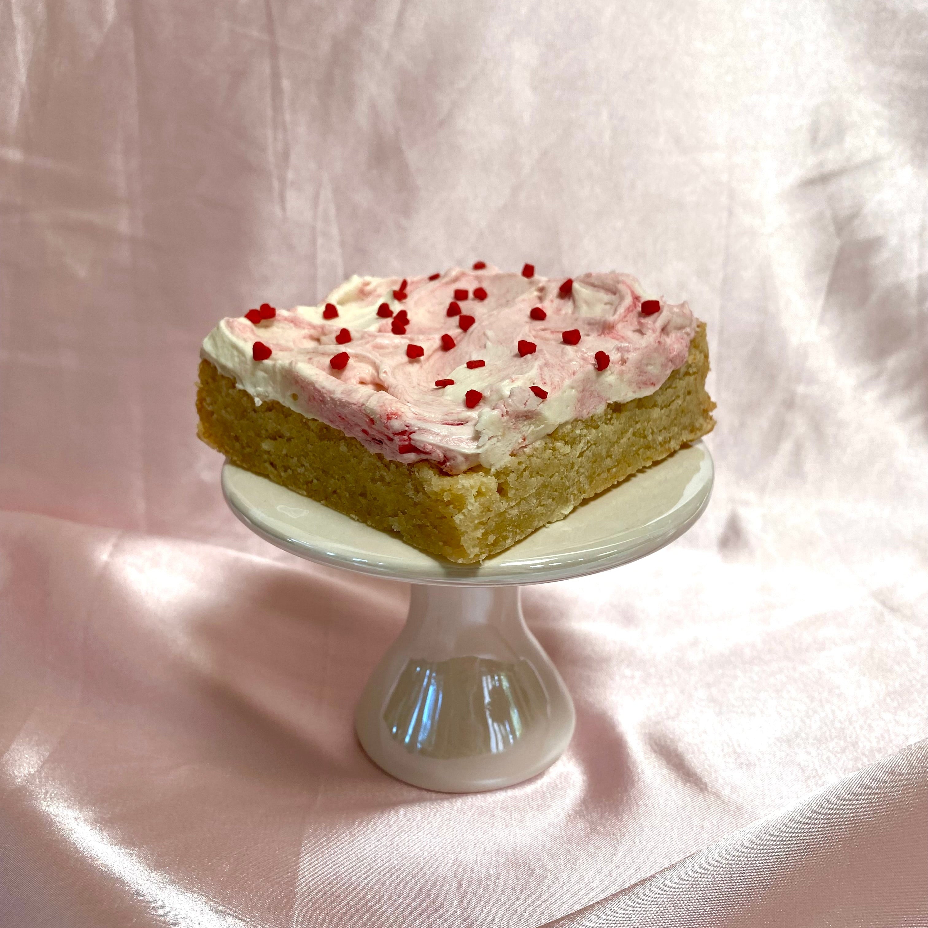 Raspberry Swirl Frosted Sugar Cookie Bar